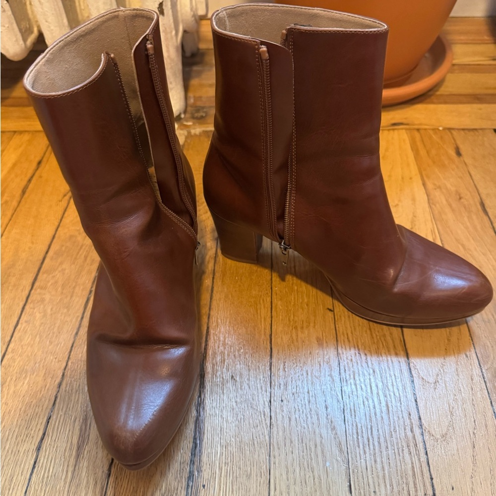 Platform Vegan Leather Ankle Boots